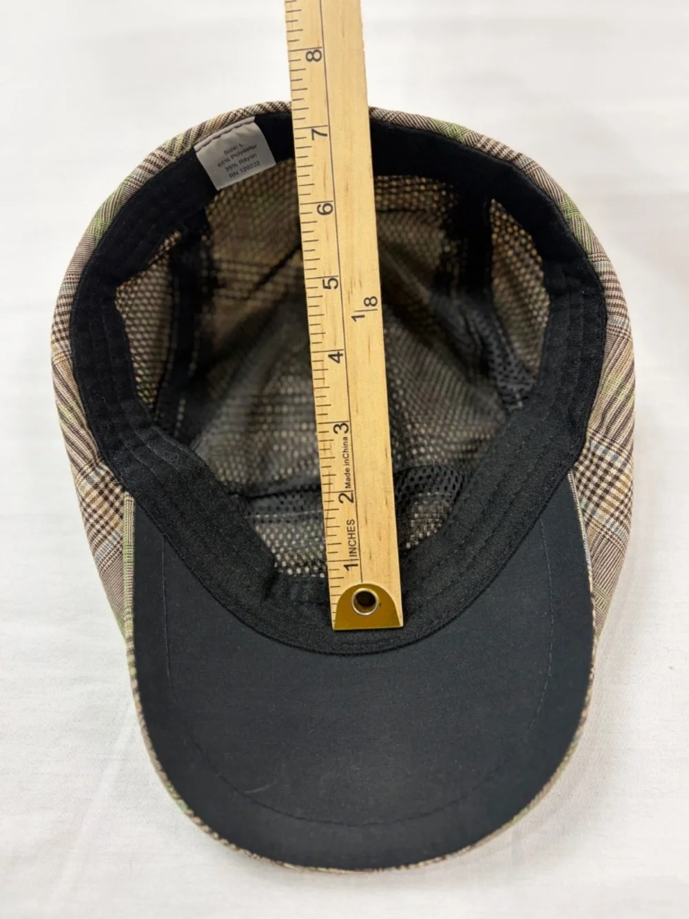 Paddy's Old Irish Whiskey Plaid Ivy Cap Flat Hat Mens Size L Glen Check Promo